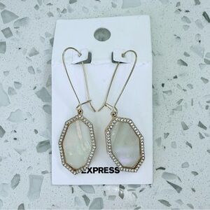 NWT, Express Drop Gold and Diamond accent earings